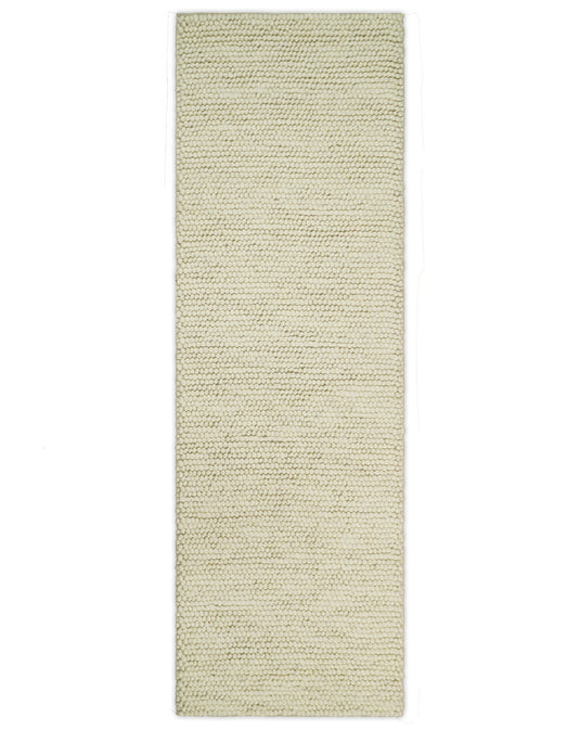 Available in USA Hand-Woven Solid Ivory 5x8,6x9, 8x10,9x12 ft Bedroom, Living Room Rug, kids Room Wool Area Rug | AADOV1