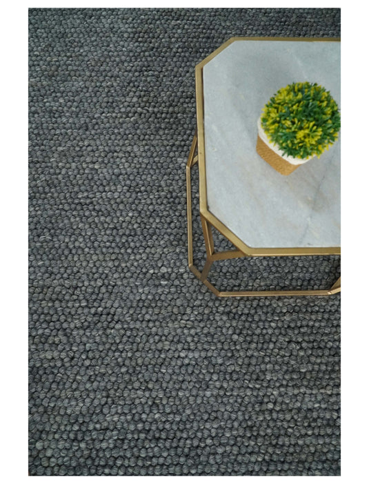 Available in USA Hand-Woven Solid Charcoal and grey 5x8, 9x12 ft Bedroom, Living Room Rug, kids Room Wool Area Rug | AADOV2