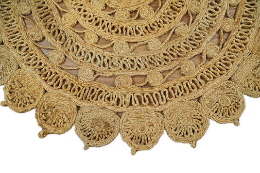 Available in USA Hand Braided Brown 100% Natural Bedroom, Living Room Rug, kids Room Natural Round Jute Area Rug -AAJR12- (FC)