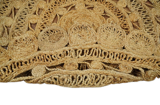 Available in USA Hand Braided Brown 100% Natural Bedroom, Living Room Rug, kids Room Natural Round Jute Area Rug -AAJR12- (FC)