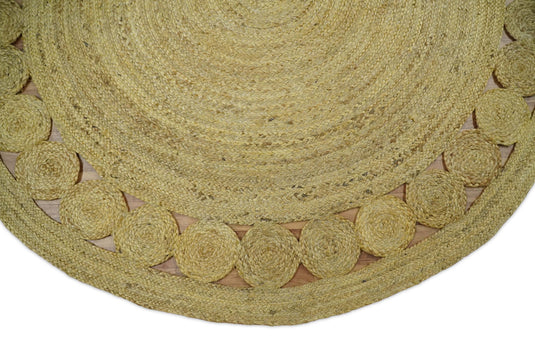 Available in USA Hand Braided Brown 100% Natural Bedroom, Living Room Rug, kids Room Natural Round Jute Area Rug -AAJR13- (FC)