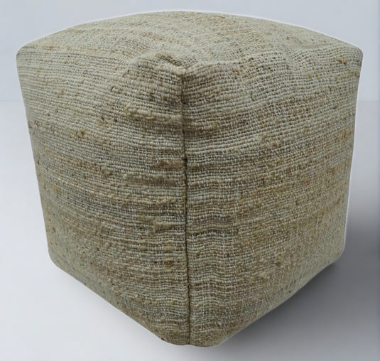 Natural Brown And Beige Jute Boho Pouf Footstool, Seat, Foot Rest Living Room, Bedroom