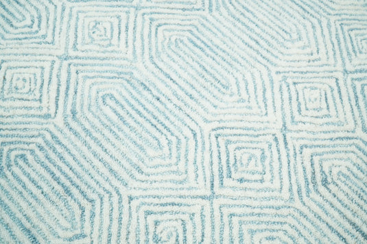 Available in USA Hand-Tufted  modern Ivory and Aqua Blue 5x8, 8x10 ft Bedroom, Living Room Rug, kids Room Wool Area Rug -AAEVE003- (FC)