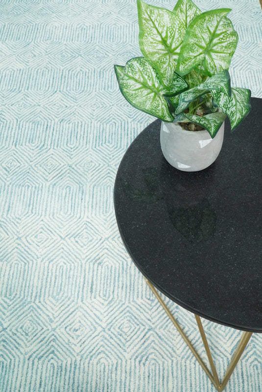 Available in USA Hand-Tufted  modern Ivory and Aqua Blue 5x8, 8x10 ft Bedroom, Living Room Rug, kids Room Wool Area Rug -AAEVE003- (FC)