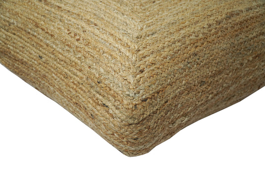 Natural Brown Jute Hand Braided Boho Pouf Ottoman Footstool, Seat, Foot Rest Living Room, Bedroom- (FC)