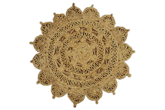 Available in USA Hand Braided Brown 100% Natural Bedroom, Living Room Rug, kids Room Natural Round Jute Area Rug -AAJR12- (FC)