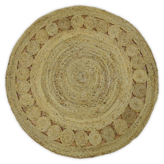 Available in USA Hand Braided Brown 100% Natural Bedroom, Living Room Rug, kids Room Natural Round Jute Area Rug -AAJR13- (FC)