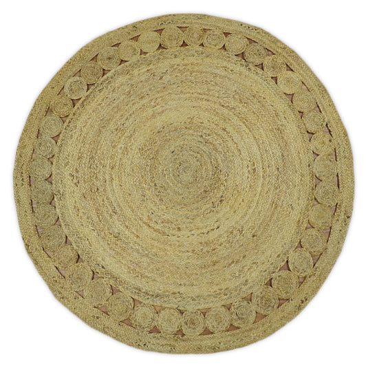 Available in USA Hand Braided Brown 100% Natural Bedroom, Living Room Rug, kids Room Natural Round Jute Area Rug -AAJR13- (FC)