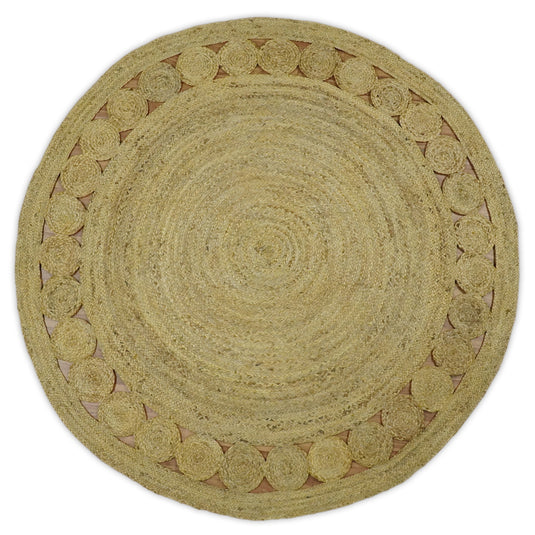 Available in USA Hand Braided Brown 100% Natural Bedroom, Living Room Rug, kids Room Natural Round Jute Area Rug -AAJR13- (FC)