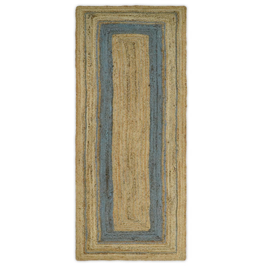 Available in USA Hand-Woven Brown and Blue 100% Natural Bedroom, Living Room Rug, kids Room Natural Jute Area Rug -AAJR2- (FC)