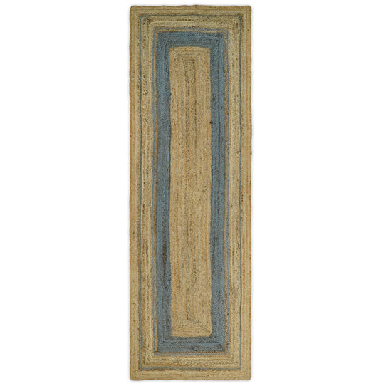 Available in USA Hand-Woven Brown and Blue 100% Natural Bedroom, Living Room Rug, kids Room Natural Jute Area Rug -AAJR2- (FC)