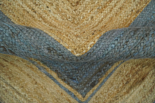 Available in USA Hand-Woven Brown and Blue 100% Natural Bedroom, Living Room Rug, kids Room Natural Jute Area Rug -AAJR2- (FC)