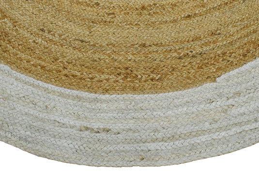 Available in USA Hand Braided Brown and White 100% Natural Bedroom, Living Room Rug, kids Room Natural Round Jute Area Rug -AAJR4- (FC)