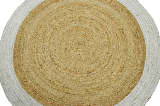 Available in USA Hand Braided Brown and White 100% Natural Bedroom, Living Room Rug, kids Room Natural Round Jute Area Rug -AAJR4- (FC)