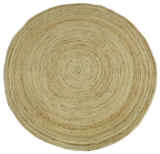 Available in USA Hand Braided Light Brown 100% Natural Bedroom, Living Room Rug, kids Room Natural Round Jute Area Rug -AAJR6-(FC)