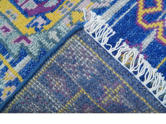 Transitional Hand Knotted Wool 2x3 ft Blue Area Rug