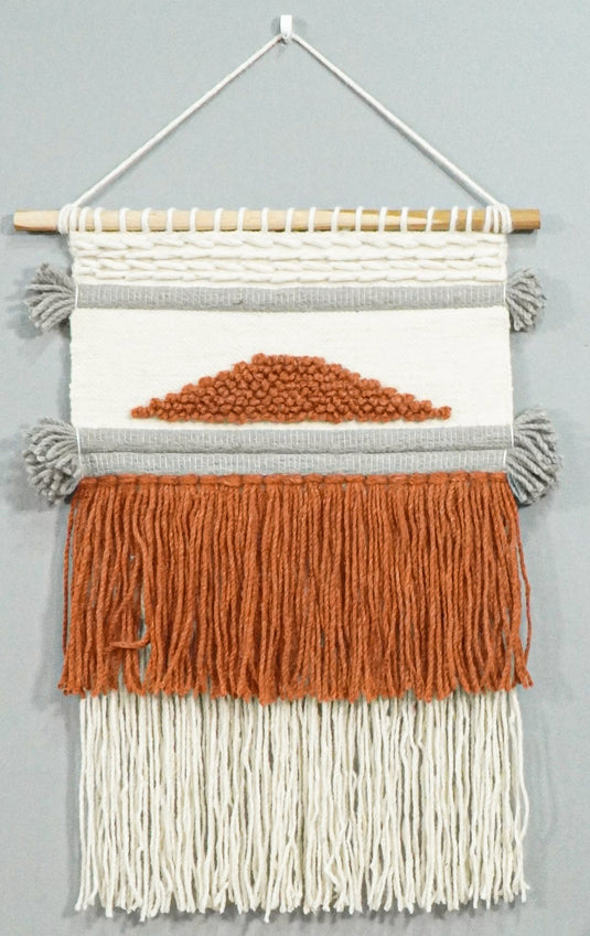 2x3 WALL HANGING | WHITE TERRACOTTA HANDWOVEN BOHO WH3