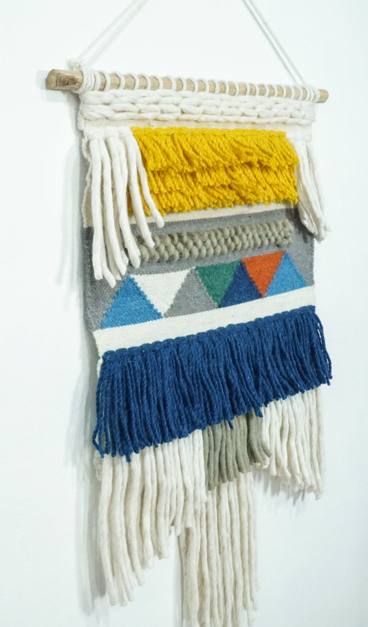 2x3 WALL HANGING | GREY BLUE HANDWOVEN BOHO WH2