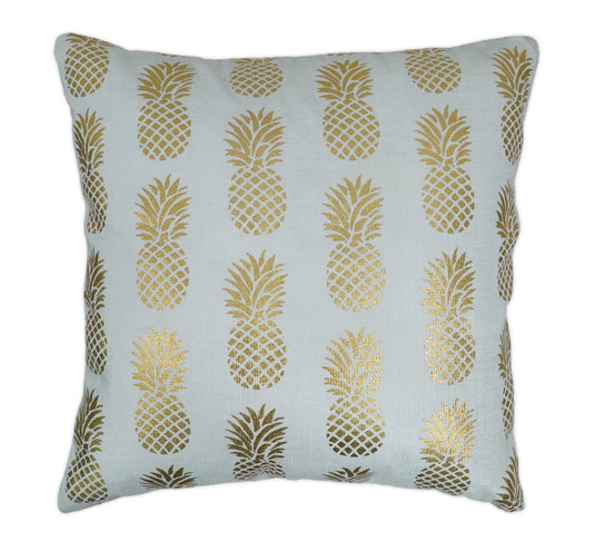 White and Gold Pineapple Printed Pillow Cover, Cushion Cover | PL10