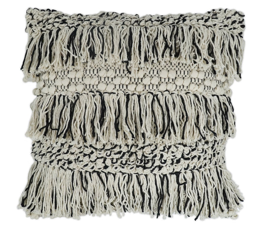 Black and White Bohemian Woven Pillow Cover, Cushion Cover | PL19