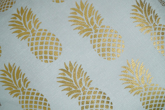 White and Gold Pineapple Printed Pillow Cover, Cushion Cover | PL10