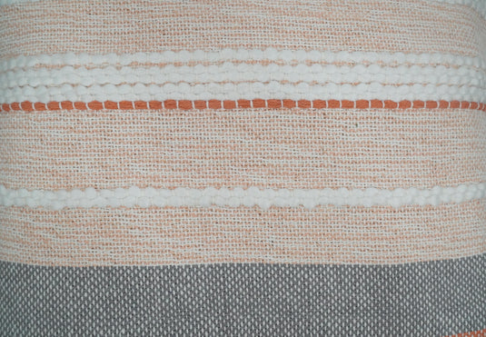 Peach and White Bohemian Woven Pillow Cover, Cushion Cover | PL22