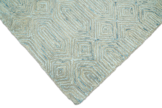 5x8 and 8X10 Camel Blue Handtufted Diamond Rug