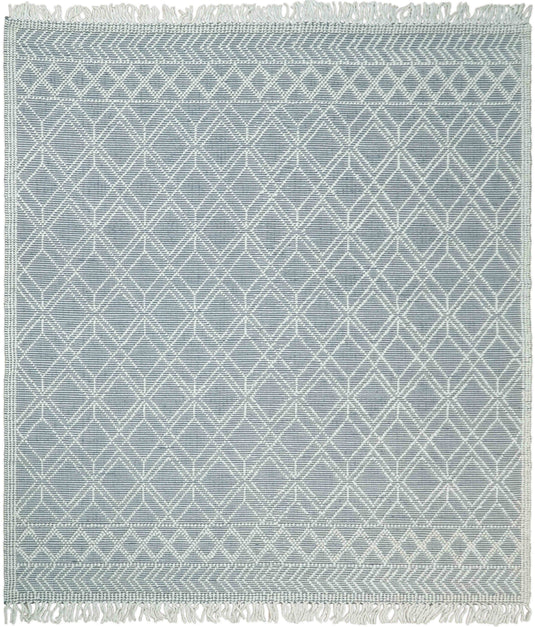 4x6 , 5x8 and 8X10 Ivory Blue Handwoven Rug