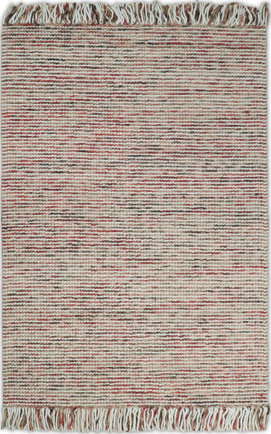 5x8 and 8X10 Coral Handwoven Rug