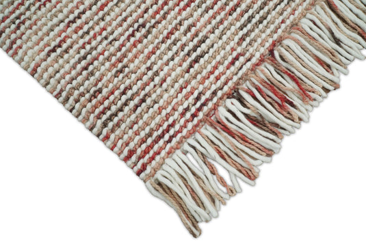 5x8 and 8X10 Coral Handwoven Rug