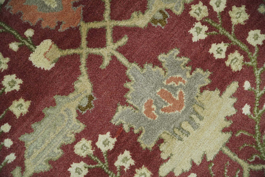 Handmade Persian Design Maroon and Green 5x8, 6x9, 8x10 and 9x12 made with fine wool Area Rug | CP150