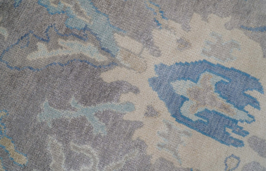 Traditional Hand knotted Oushak 8x10 Wool Persian Taupe and Beige Vibrant Colorful Area Rug | CP761810