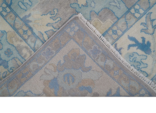 Traditional Hand knotted Oushak 8x10 Wool Persian Taupe and Beige Vibrant Colorful Area Rug | CP761810