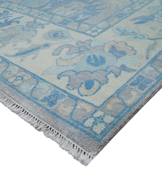 Traditional Hand knotted Oushak 8x10 Wool Persian Taupe and Beige Vibrant Colorful Area Rug | CP761810