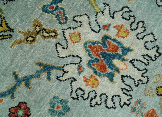 Hand Knotted Traditional Persian 5x8, 6x9, 8x10, 9x12 and 10x14 Blue and Beige Vibrant Turkish Oushak Area Rug | CP423