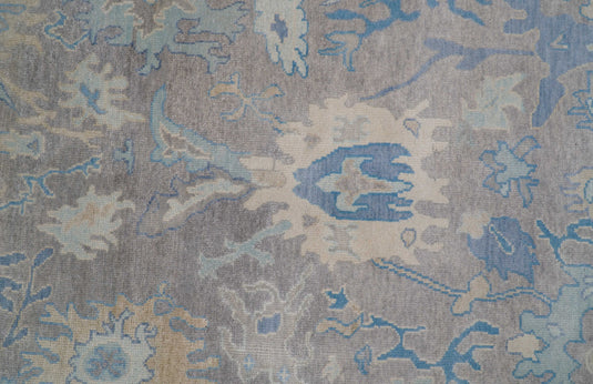 Traditional Hand knotted Oushak 8x10 Wool Persian Taupe and Beige Vibrant Colorful Area Rug | CP761810
