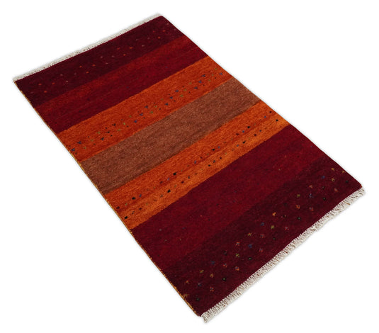 Red Color 3x5 Southwestern Kazak Entryway Rug, Traditional Vintage handknotted  Rug | CP37935