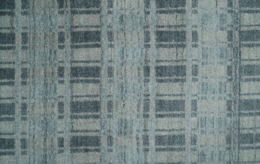 Flatwoven Hand Made Modern Stripes Scandinavian Blended Wool Area Rug, Camel, grey and silver, 8x10 | KE22810