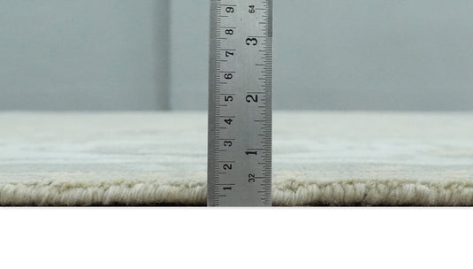 Traditional Beige, Silver and Ivory Hand knotted 10x14 Vintage Oriental Oushak Area Rug, Living Room, Dinning and Kitchen Rug | CP8241014