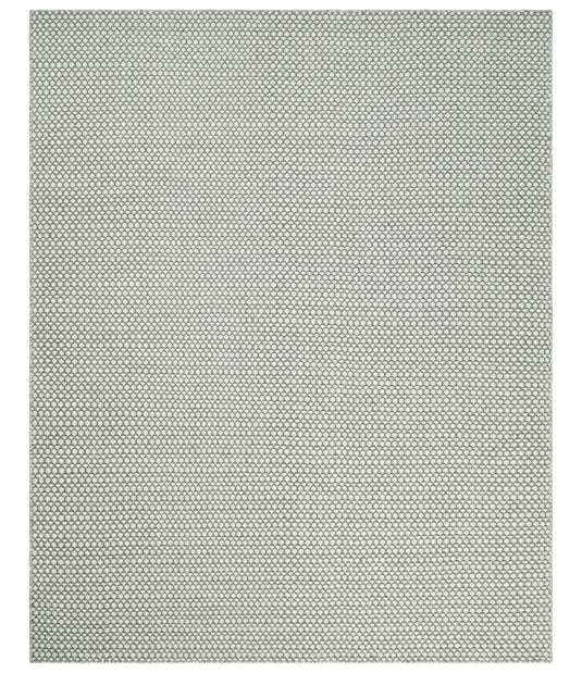 Modern Loop Pile Flatwoven Durrie Area Rug , Gray And Ivory Living Room, Dinning Room Layering Rug | CP832