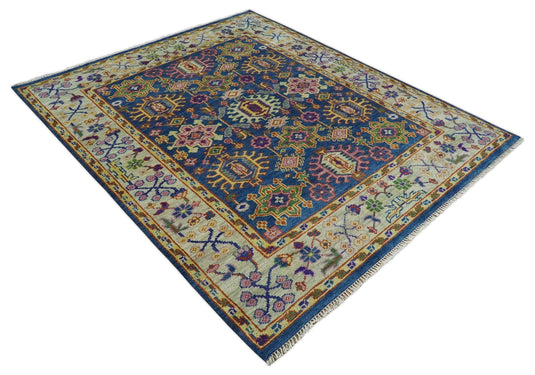 Antique Tradtional Vintage Heriz Serapi Blue, Beige Colorful 5x8,6x9,8x10,9x12,10x14 and 12x15 Area Rug | CP876