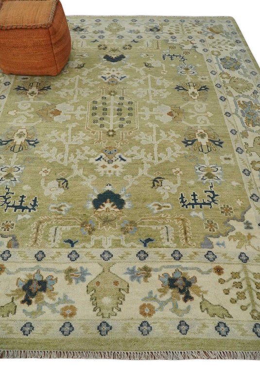 Antique Tradtional Vintage Oushak Olive, Gold and Ivory | CP746
