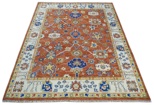 9x12 Red, Gold and White Traditional Hand Knotted Rug, Living Room, Bedroom and Dinning Rug | CP752912