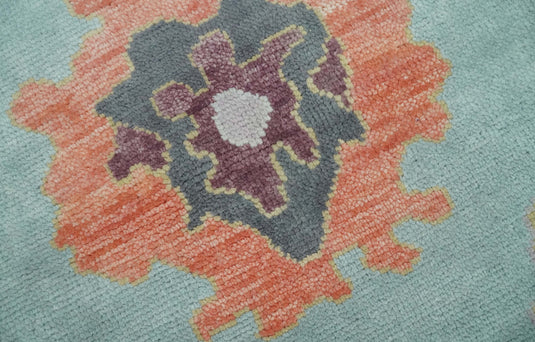 Colorful Wool Oushak Blue, Gray and Brown Hand Knotted Vintage Persian Rug, Bedroom, Living Room Rug | CP811
