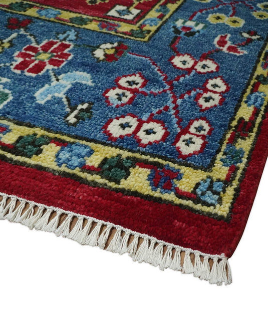 Antique Area 8x10 Red, Gold and Blue Traditional Hand Knotted Rug, Living Room, Bedroom and Dinning Rug | CP813810