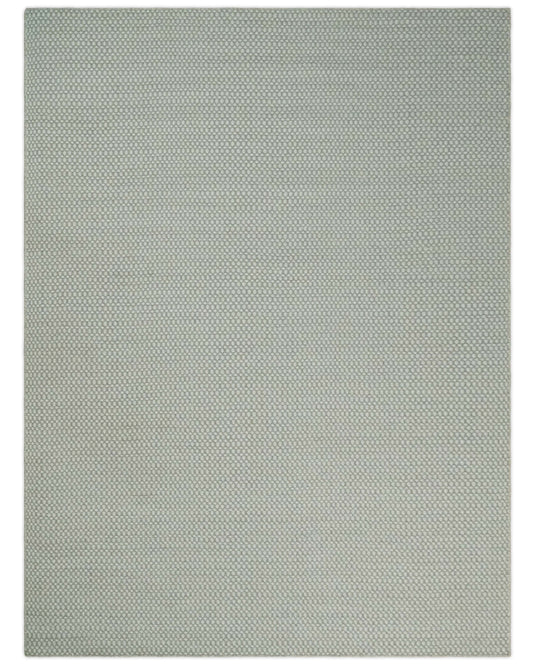 Modern Loop Pile Flatwoven Durrie Area Rug , Gray And Ivory Living Room, Dinning Room Layering Rug | CP832