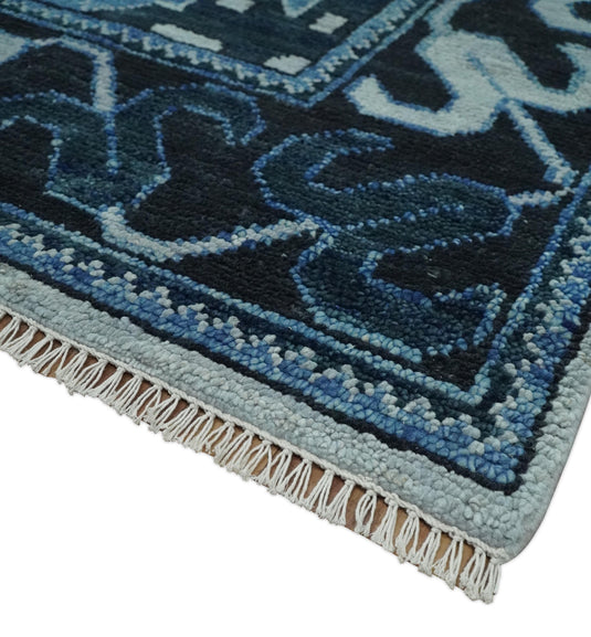 Silver,Black and Blue Wool 5x8, 6x9, 8x10 and 9x12 Traditional Antique Vintage Persian Hand knotted Area Rug | CP873