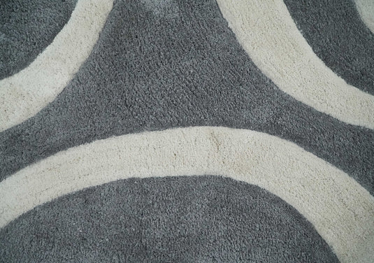 Hand Woven Soft grey and White Plush  3x5, 4x6 and 5x7 Shaggy Area Rug | SHAG6