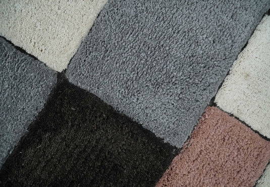 Hand Woven Soft geometric Multicolored Plush  3x5, 4x6 and 5x7  Shaggy Area Rug | SHAG7