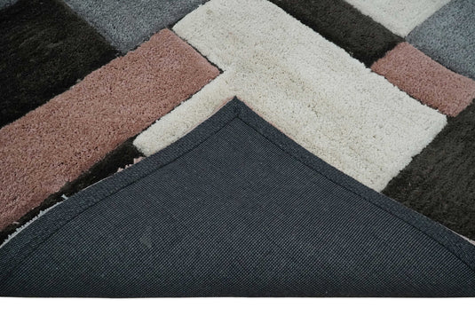 Hand Woven Soft geometric Multicolored Plush  3x5, 4x6 and 5x7  Shaggy Area Rug | SHAG7